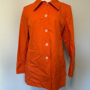 Ellen Tracy Vibrant Orange Trench Coat
